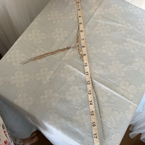 Caroline Neron fine jewelry crystal/Silver plated tassel necklace Size 17”.5 - Picture 8 of 11